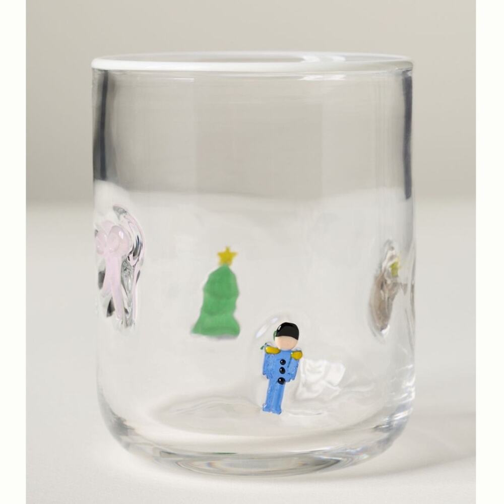Anthropologie The Festive Icon Juice Glass Christmas Holiday Nutcracker